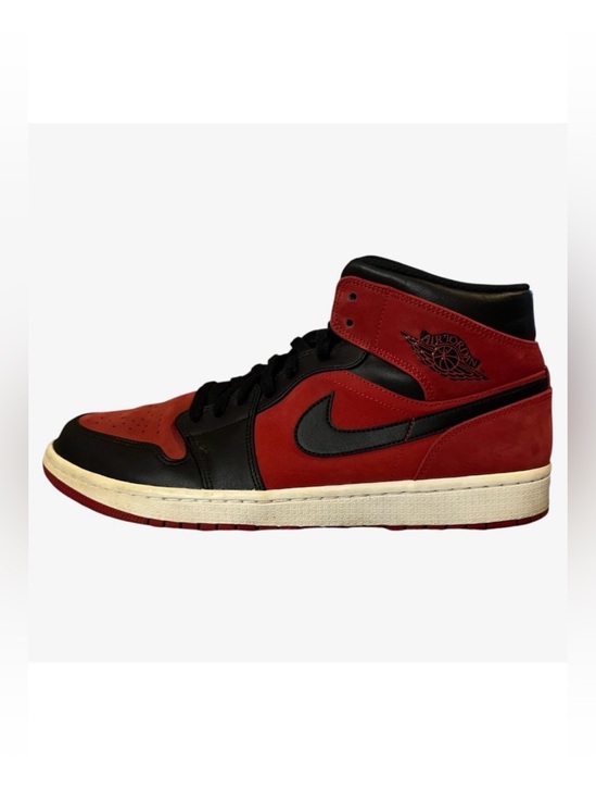 Jordan Other - Air Jordan Mid 1 Black and Red High-Top Sneakers 6/20/18 554724-610